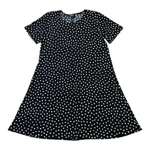 Jostar Polka Dot Stretchy Shirt Dress M Flowy Relaxed Fit Retro Rockabilly Twee